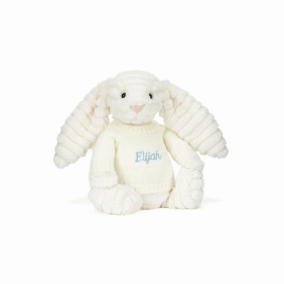 Jellycat Bashful Luxe Bunny Nimbus with Cream Jumper USA | 52679SGMP